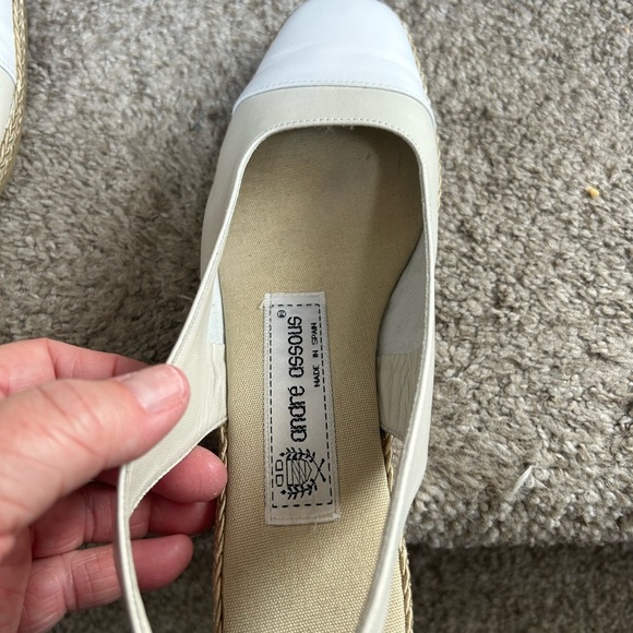 Andre Assous espadrille wedge sling back. Made in Spain. Size 8. EUC. White/tan - Picture 8 of 15